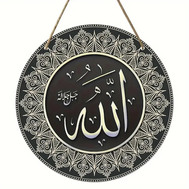 Hölzernes, Rundes Willkommensschild