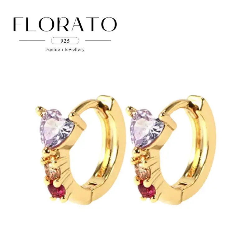 Luxuriöse Creolen mit Zirkon-Besatz aus 925 Sterling Silber