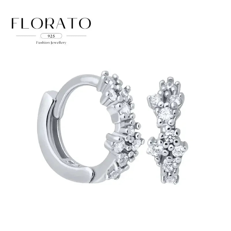 Luxuriöse Creolen mit Zirkon-Besatz aus 925 Sterling Silber