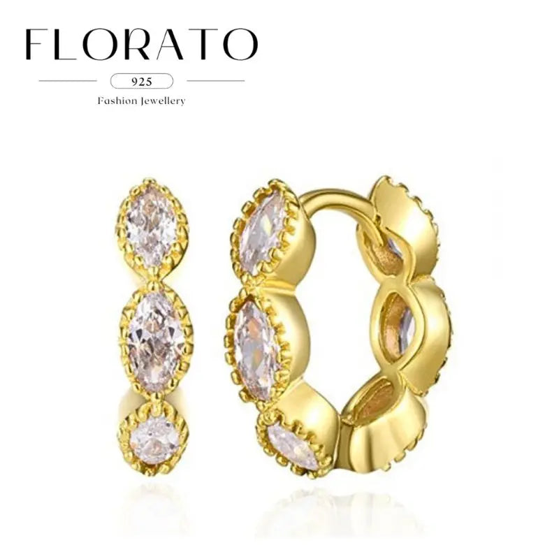 Luxuriöse Creolen mit unregelmäßigem Zirkon und Perlen-Akzenten