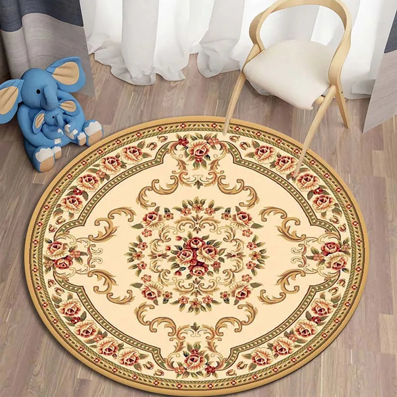 Soft-Touch Rundteppich „Floral Circle“ – Samtweich & Farbenfroh