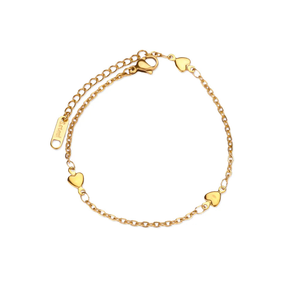 Herz-Armband „Eternal Love“ – Goldfarben & Wasserfest aus Edelstahl