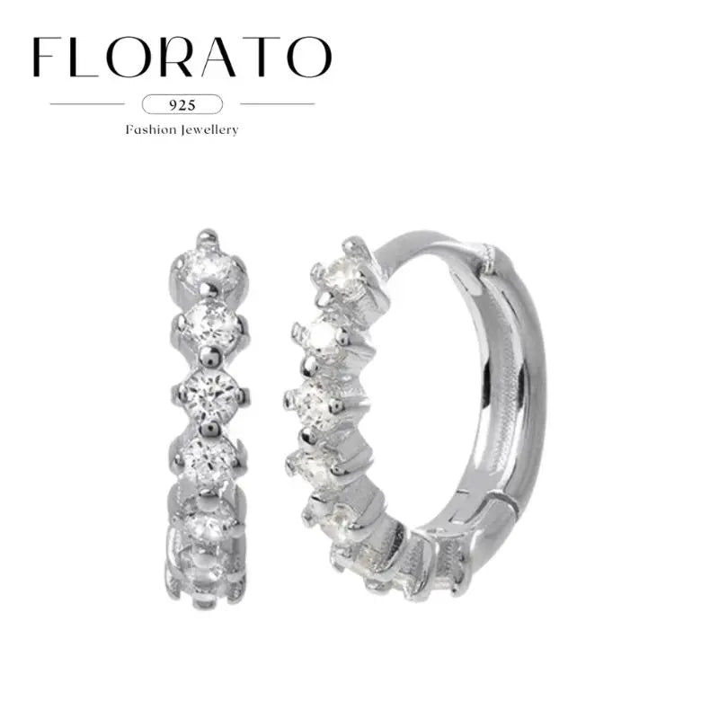 Luxuriöse Creolen mit unregelmäßigem Zirkon und Perlen-Akzenten