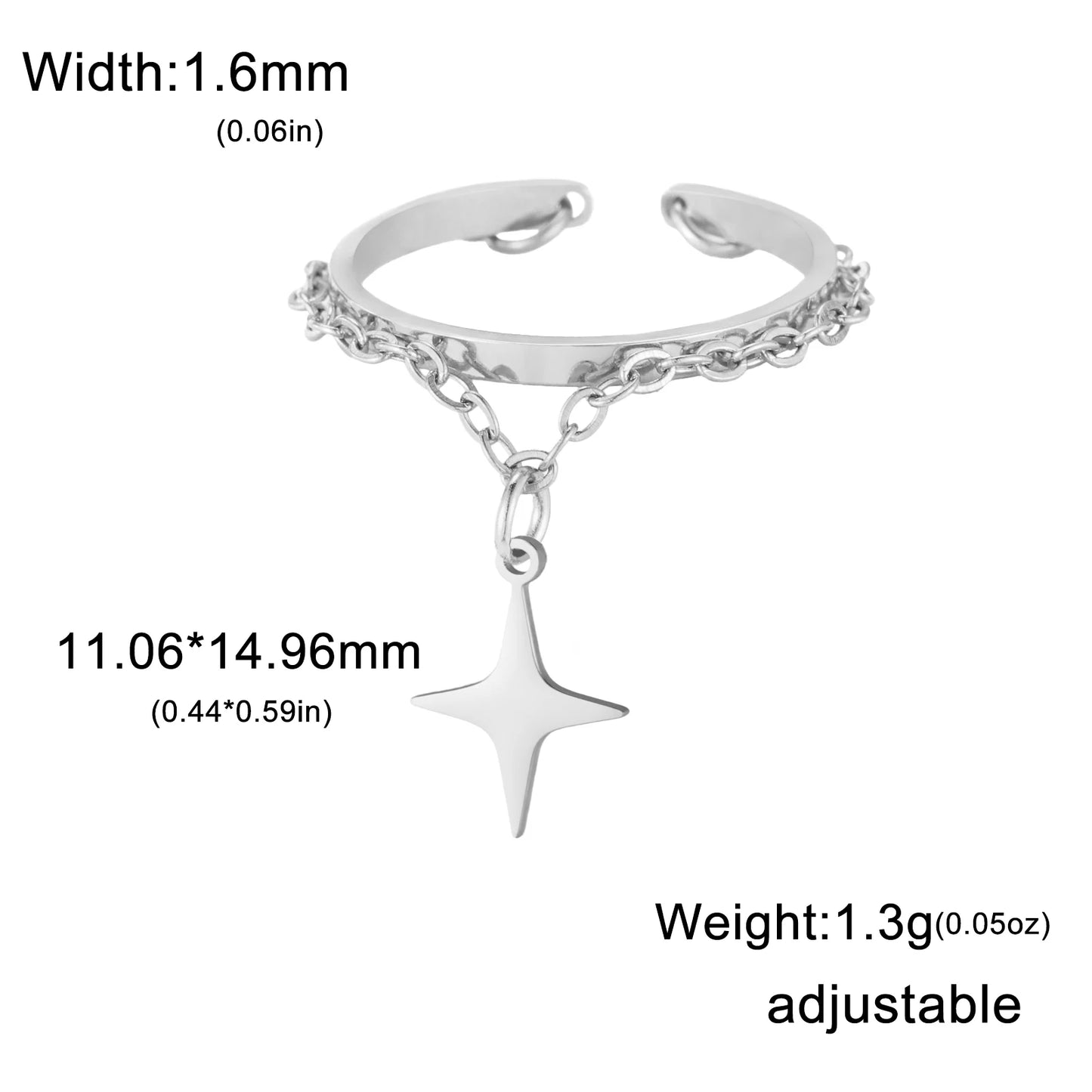 Vielseitiger Lemegeton Offener Ring aus Edelstahl (18K vergoldet)