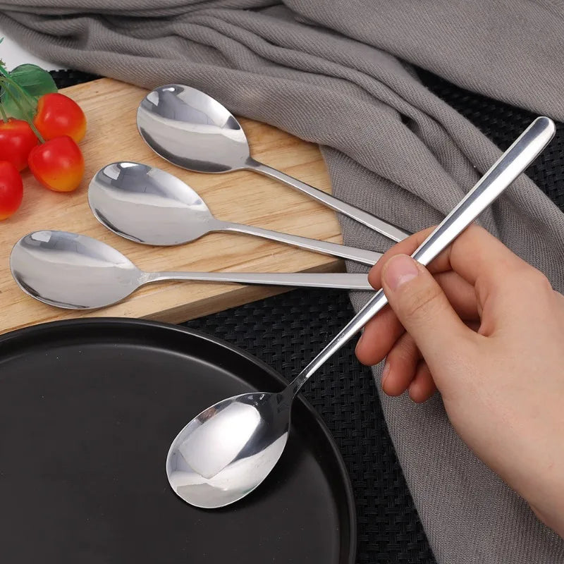 Elegante Löffel aus Edelstahl mit Langem Griff (3er/1er Set)