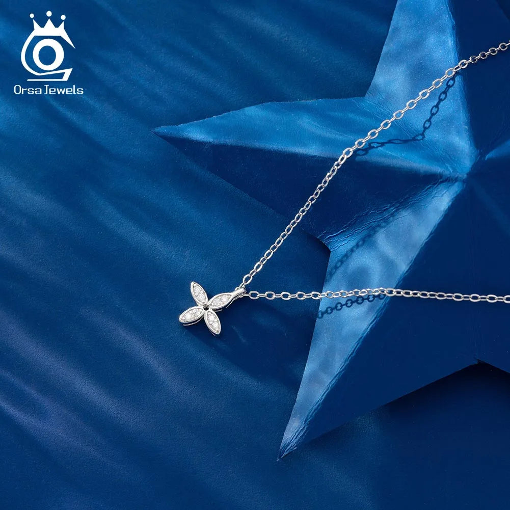 Luxus Kleeblatt Kette 925 Silber