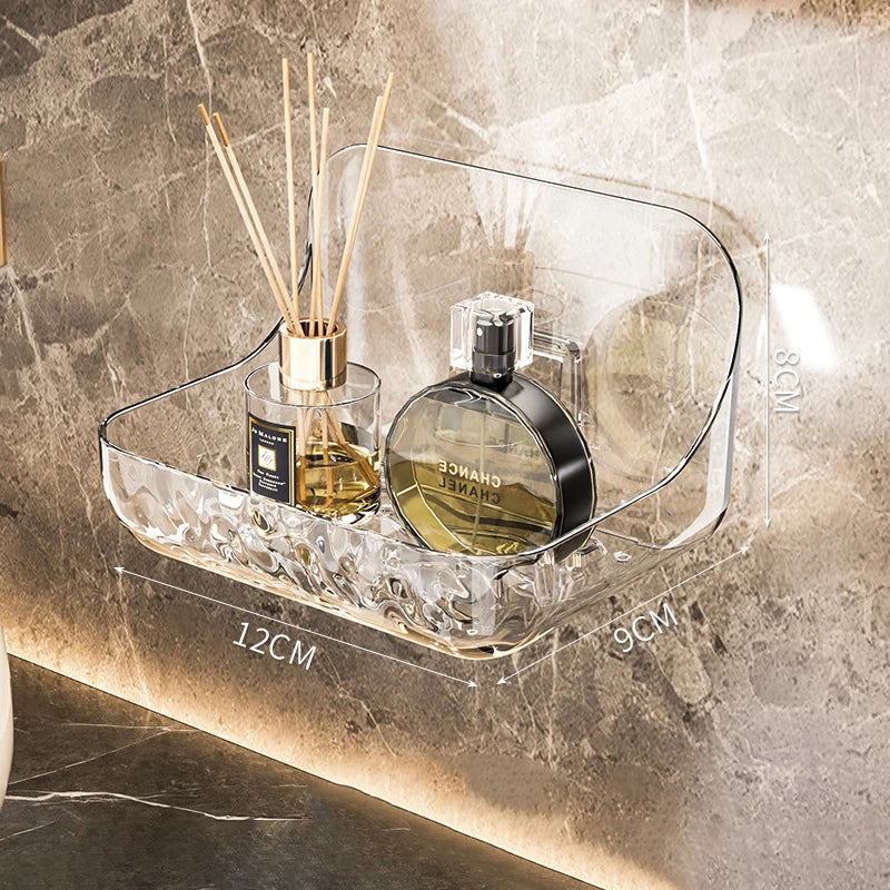 Transparente Kosmetik-Ablage zur Wandmontage ohne Bohren