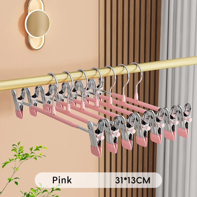 Verstellbare Hosen- und Rock-Kleiderbügel mit Clips