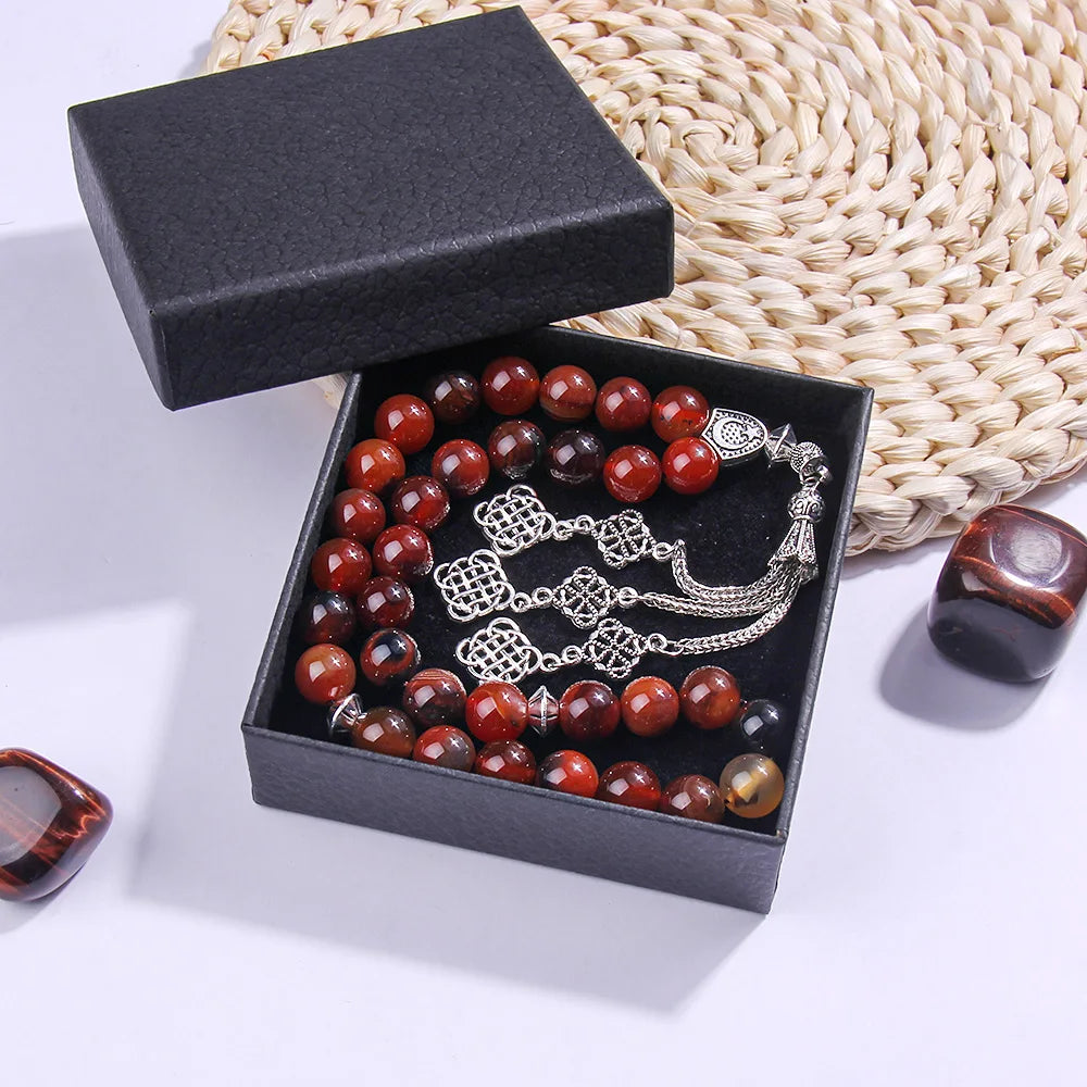 Exklusive Islamische Gebetskette (Misbah) aus Naturstein