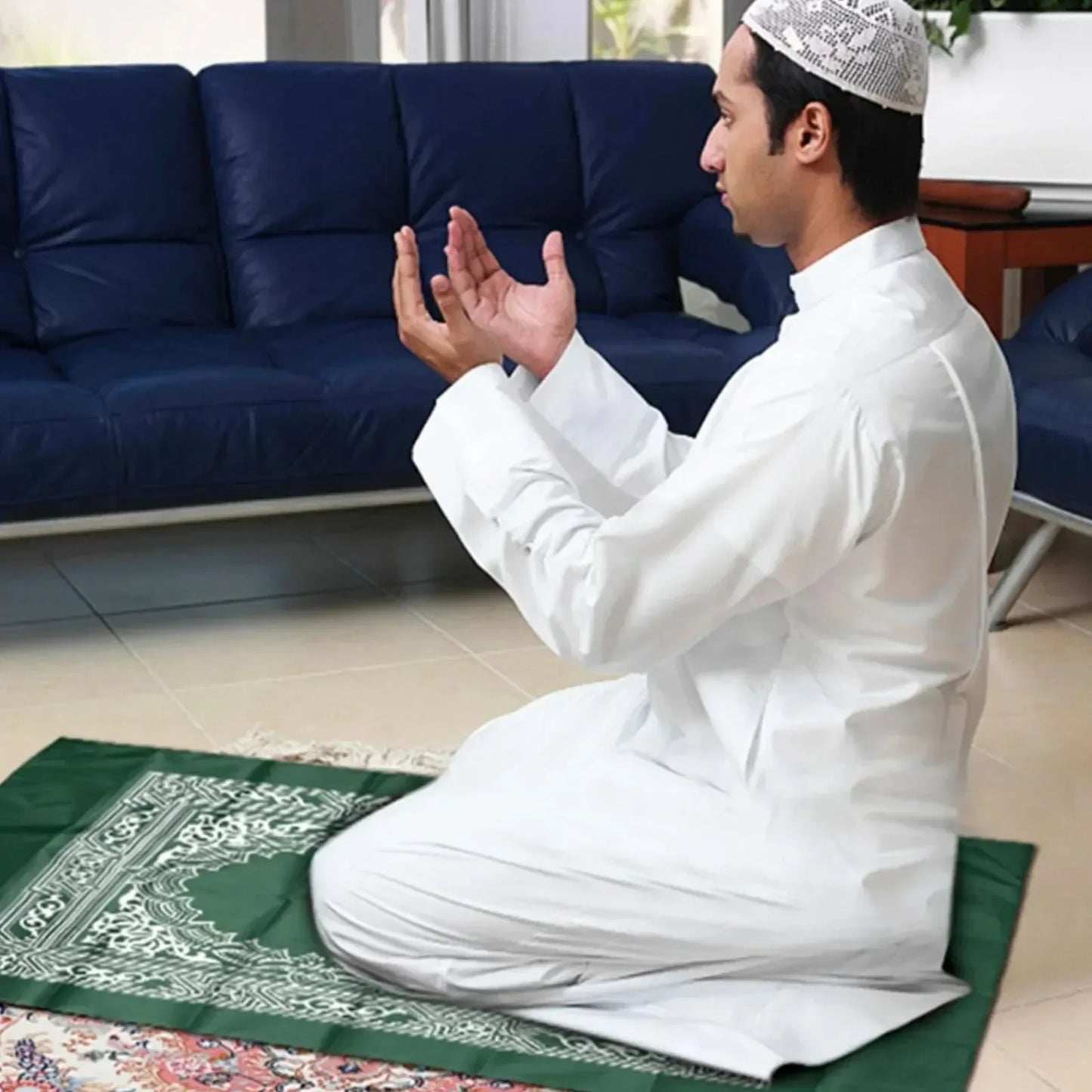 Tragbarer Gebetsteppich mit Kompass (Outdoor / Wasserdicht)