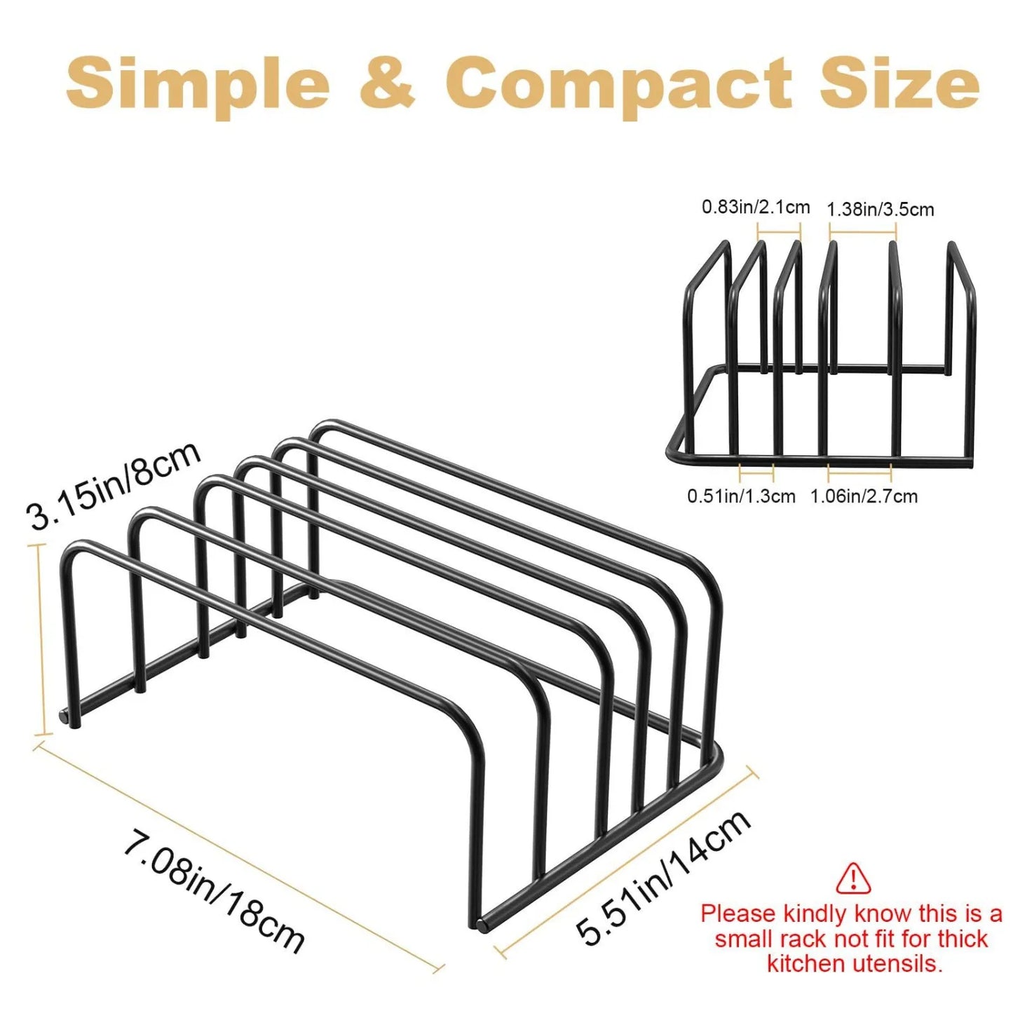 Horizontaler Schneidebrett- und Backblech-Organizer aus Metall