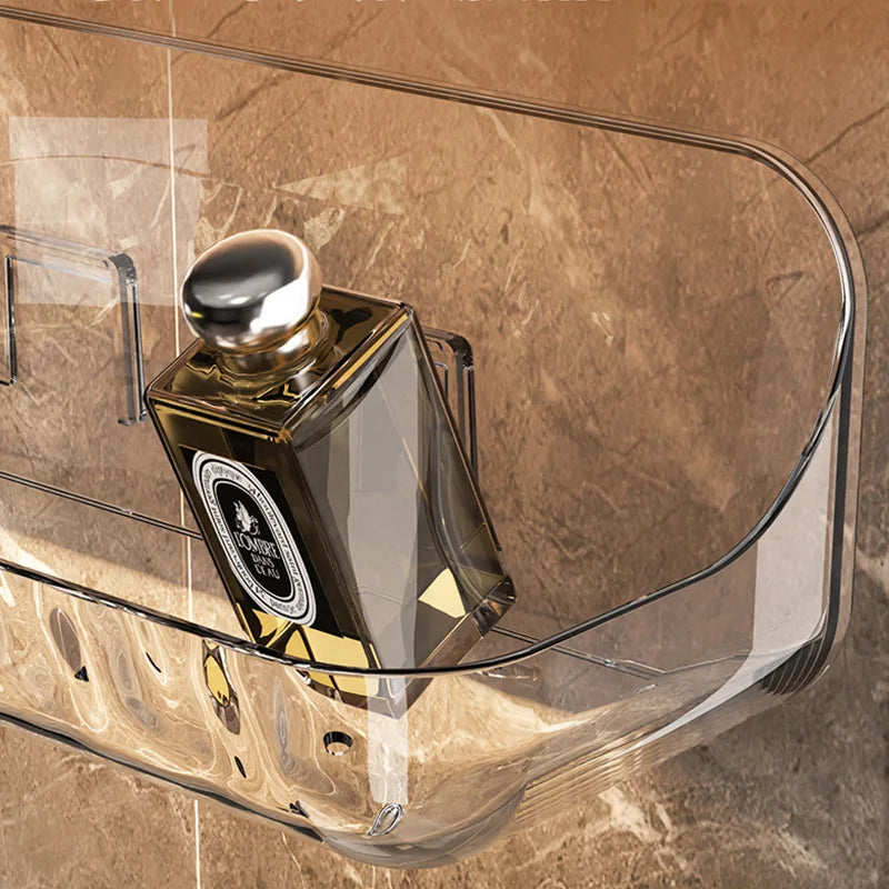Transparente Kosmetik-Ablage zur Wandmontage ohne Bohren