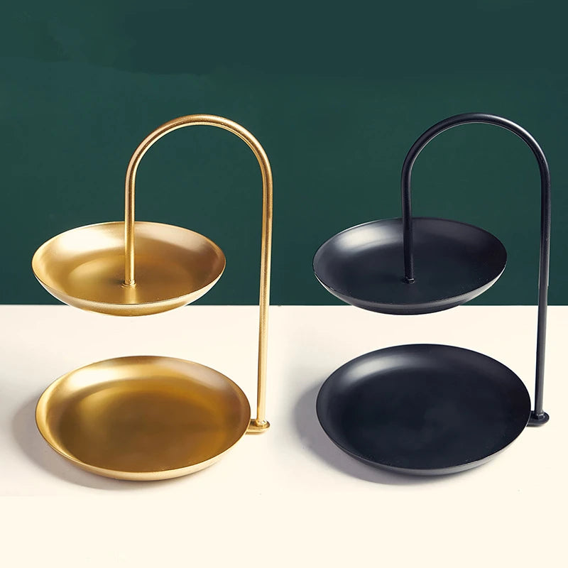 Nordisches Zweistöckiges Edelstahl-Serviertablett