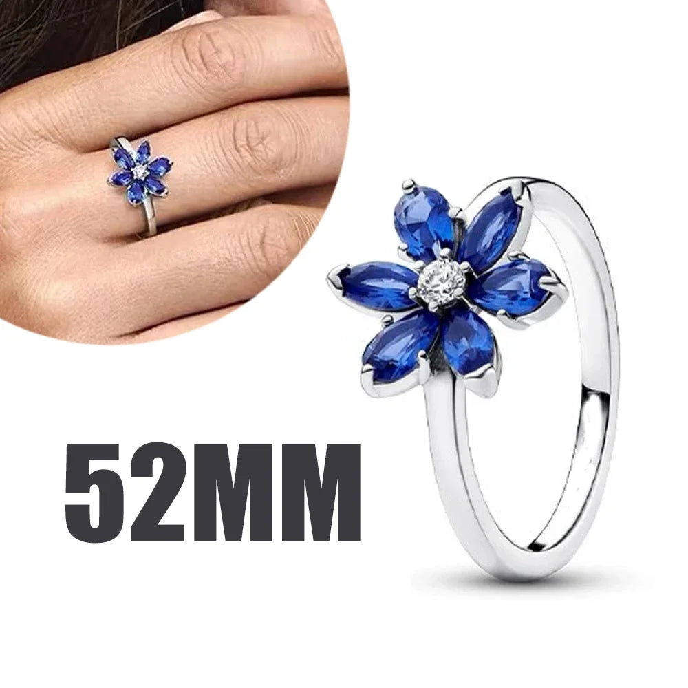 Sterling Silber 925 – Sparkling Blue Flower Schmuckset für Damen