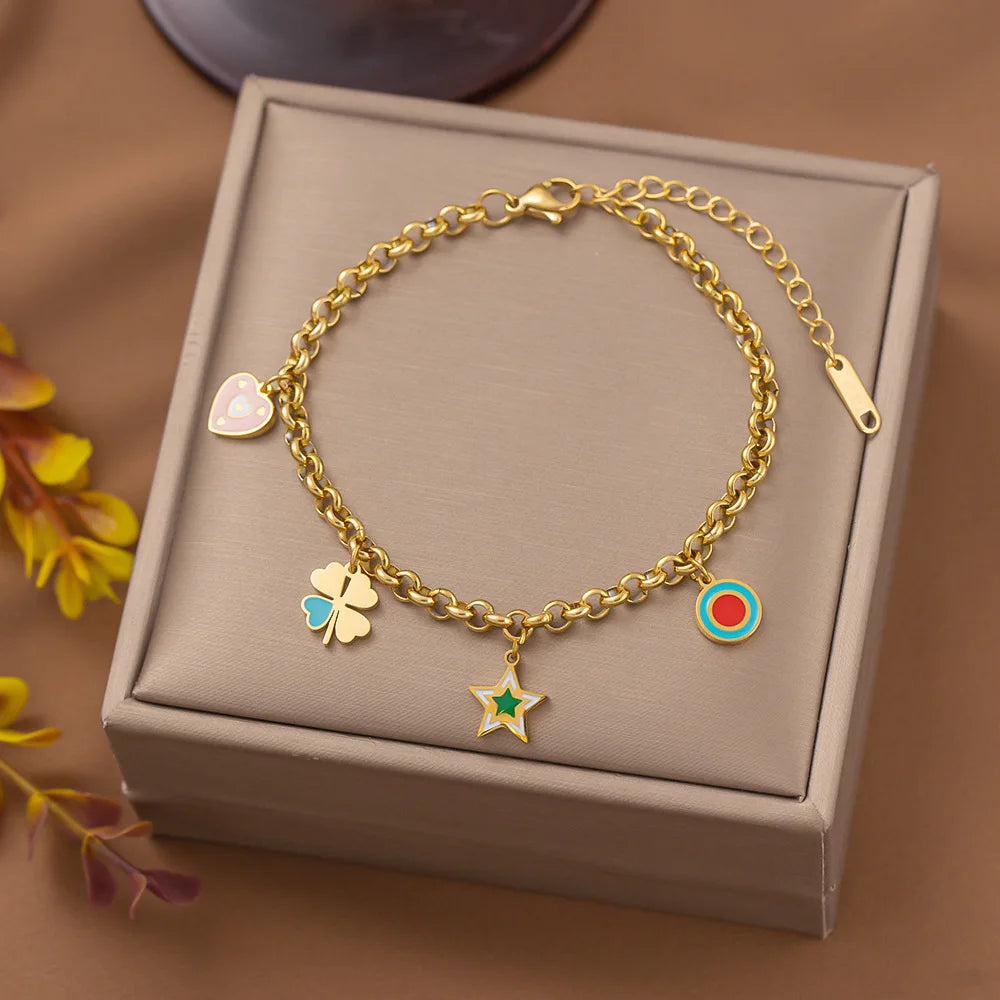 Charm-Armband mit Multi-Elementen aus 316L Edelstahl