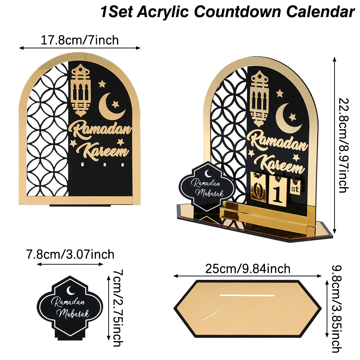 Ramadan Countdown Kalender Ornament aus Acryl
