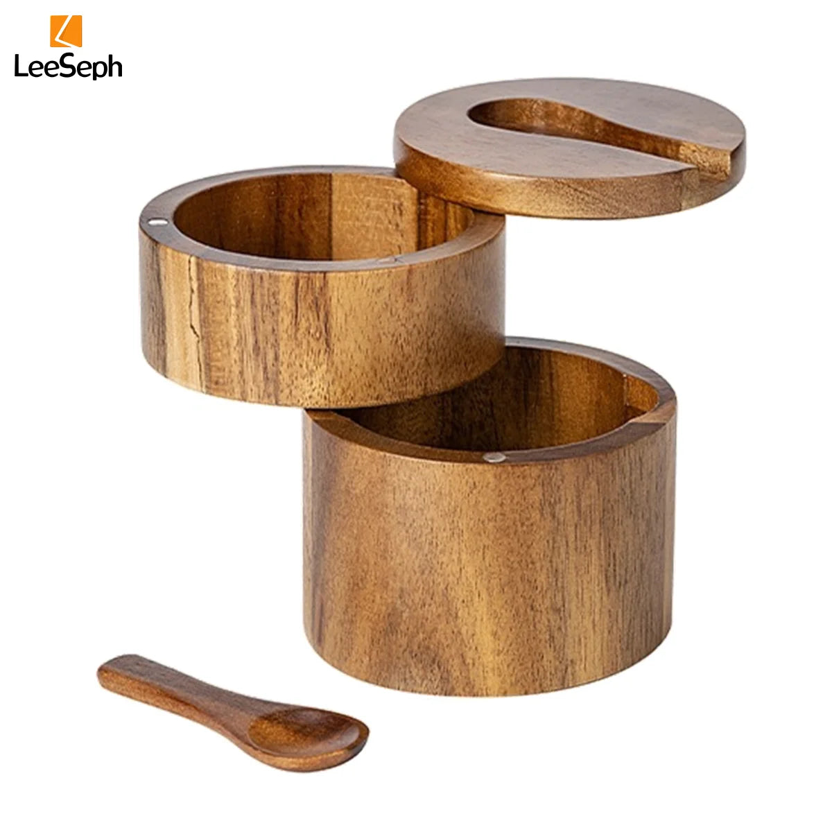 Luxuriöse Gewürzbox aus Holz mit Löffel