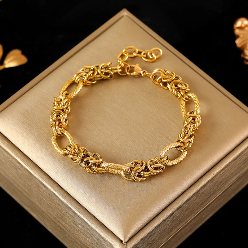 Exklusives EILIECK Armband: 316L Edelstahl mit 18K Goldplattierung
