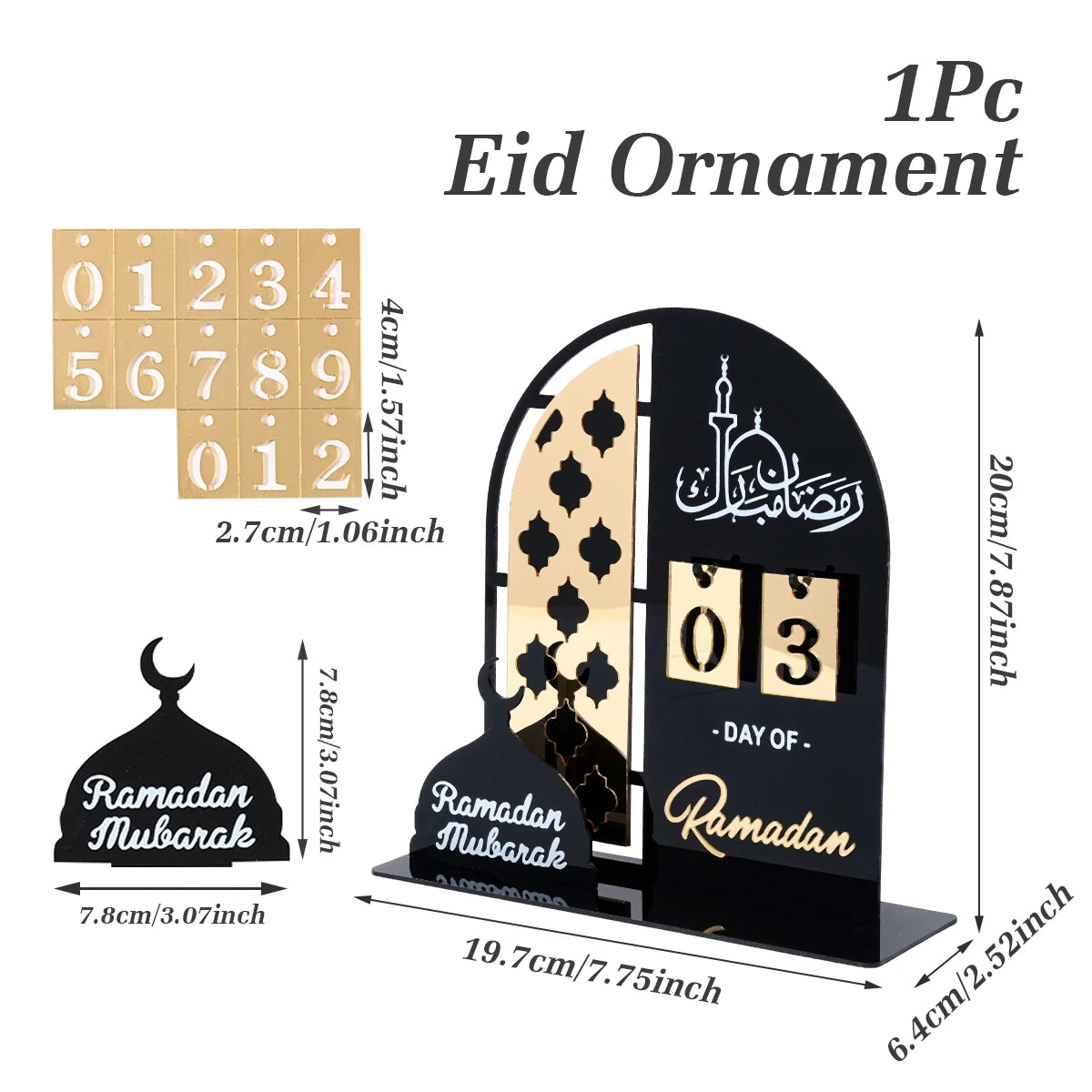 Ramadan Countdown Kalender Ornament aus Acryl