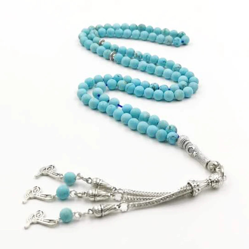 Muslimisches Tasbih Armband aus Natur-Türkis (99 Perlen)