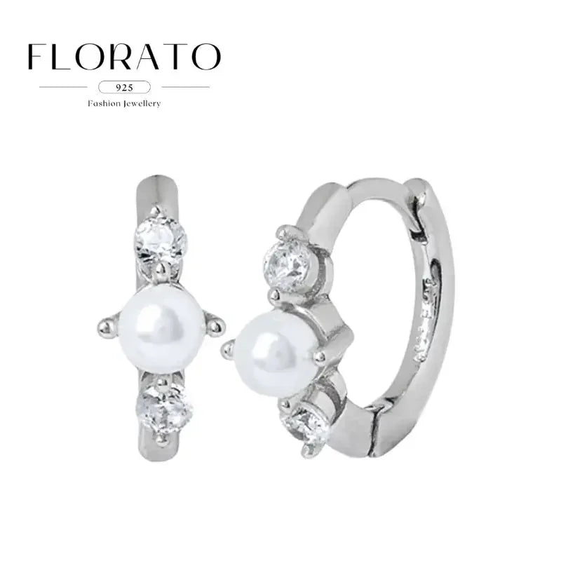 Luxuriöse Creolen mit Zirkon-Besatz aus 925 Sterling Silber