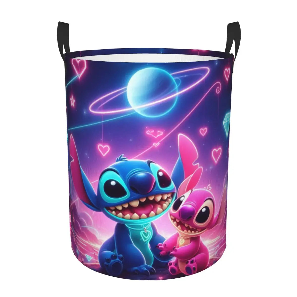Personalisierbarer Faltbarer Wäschekorb "I Love Stitch"