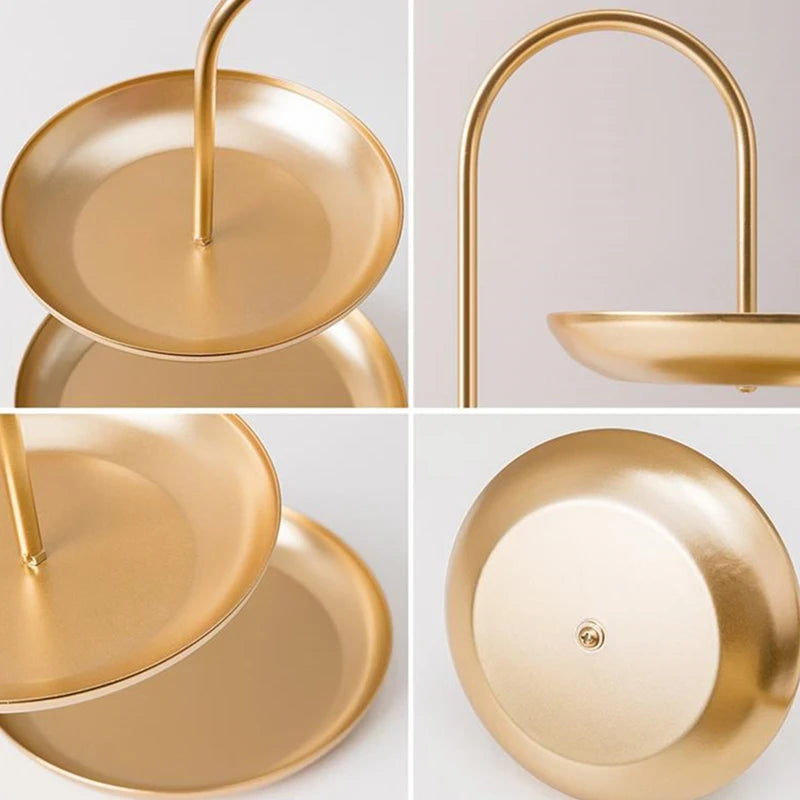 Nordisches Zweistöckiges Edelstahl-Serviertablett