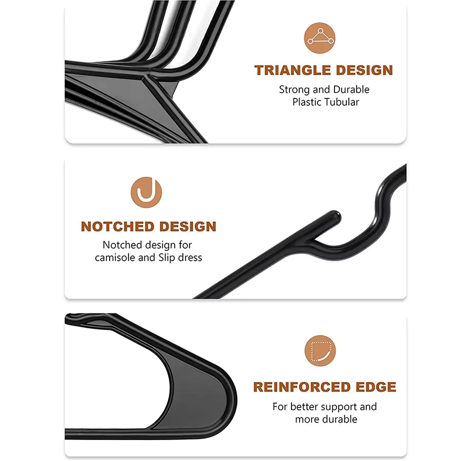 Platzsparende Kunststoff-Kleiderbügel mit Anti-Rutsch-Einkerbungen