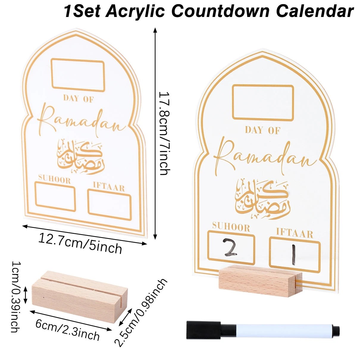 Ramadan Countdown Kalender Ornament aus Acryl