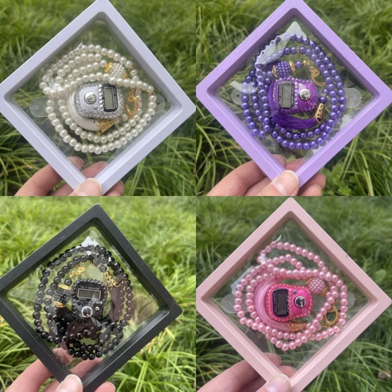 Luxuriöses Islamisches Geschenk-Set: Edelstein-Tasbih & Digitaler Zähler