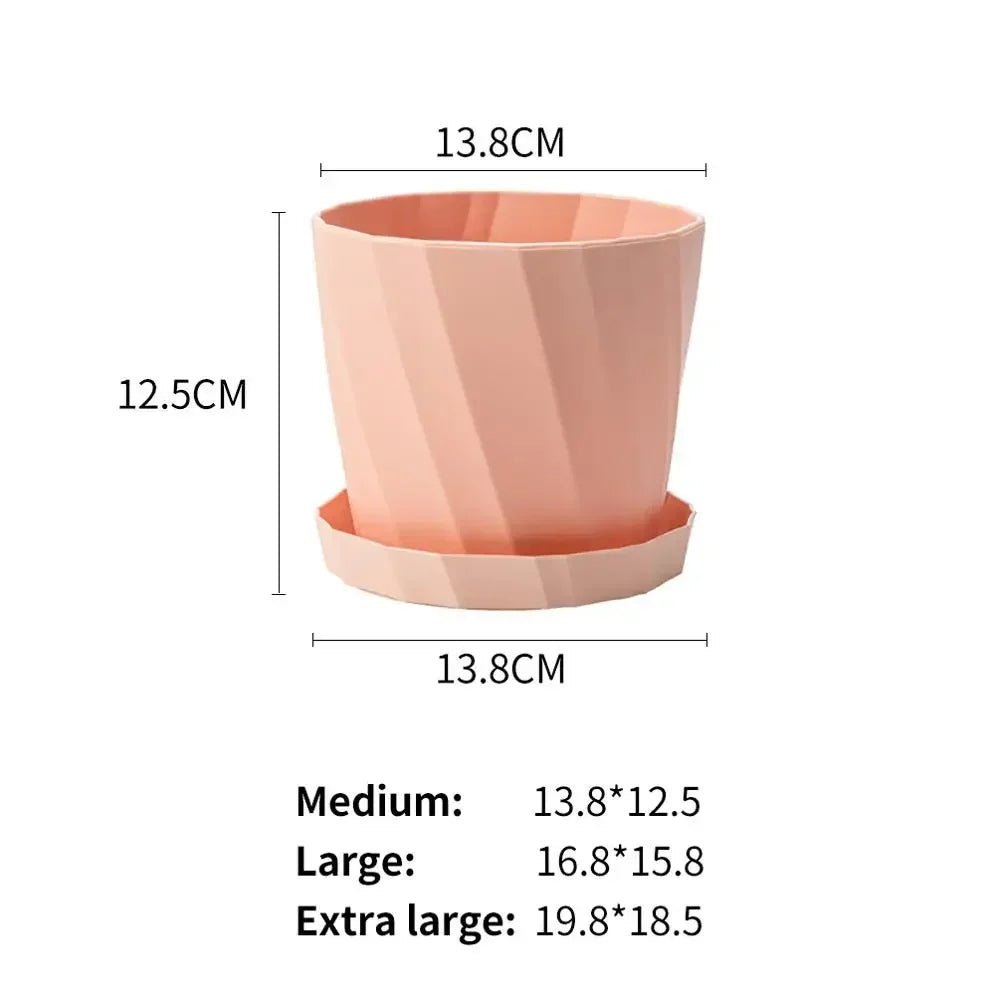 Europäischer Blumentopf aus Kunststoff mit Unterschale