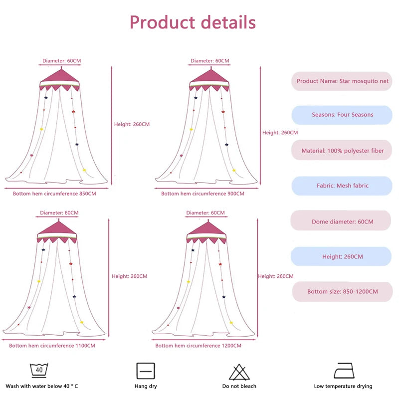 "Prinzessinnen"-Moskitonetz mit Feen-Lichtern