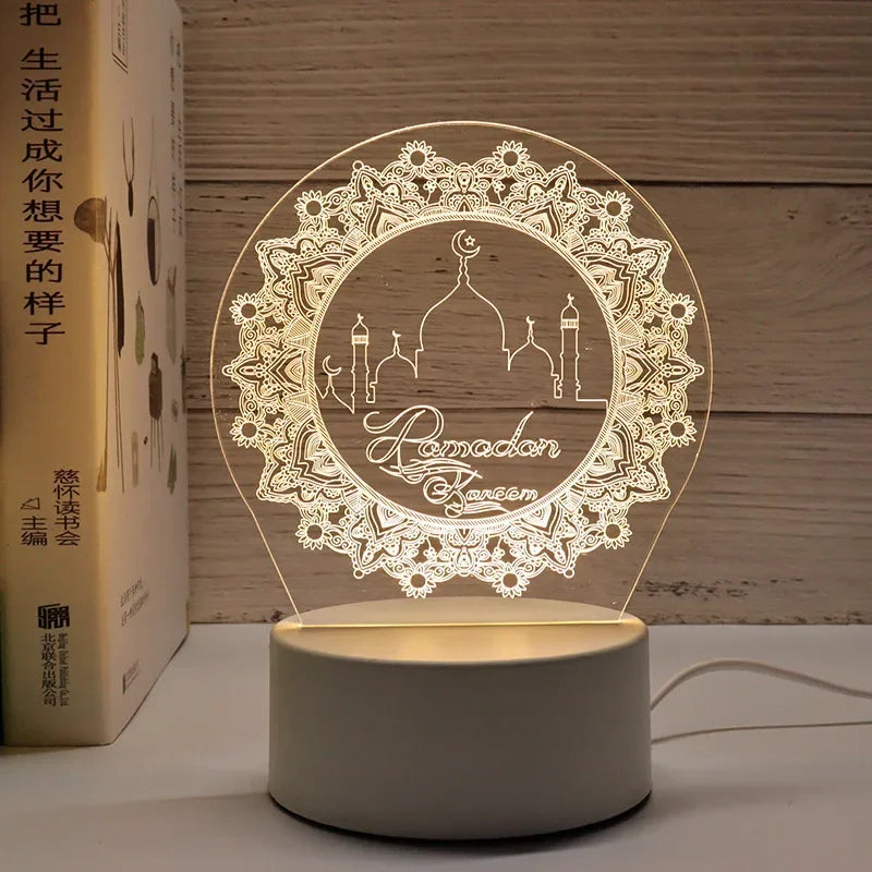 3D Acryl LED Nachtlicht "EID Mubarak" (USB-betrieben)