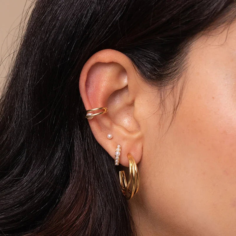 Luxuriöse Creolen mit Zirkon-Besatz aus 925 Sterling Silber