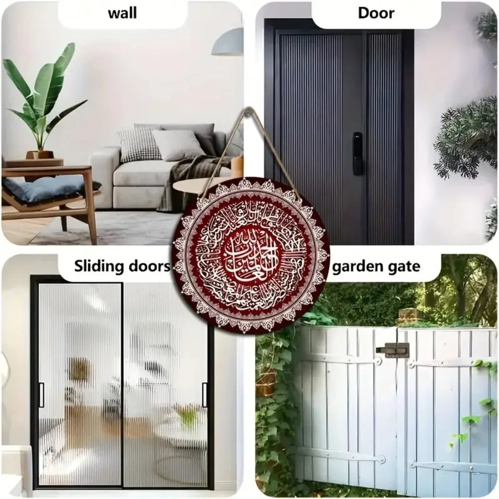 Hölzernes, Rundes Willkommensschild