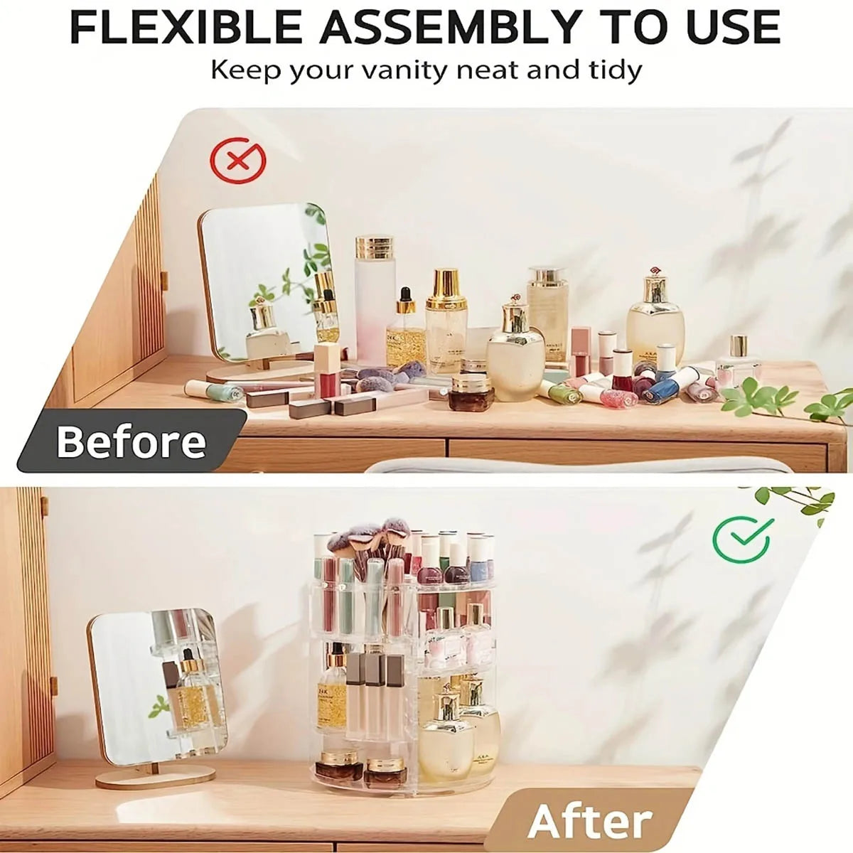 360° Drehbarer Kosmetik-Organizer (Transparent)