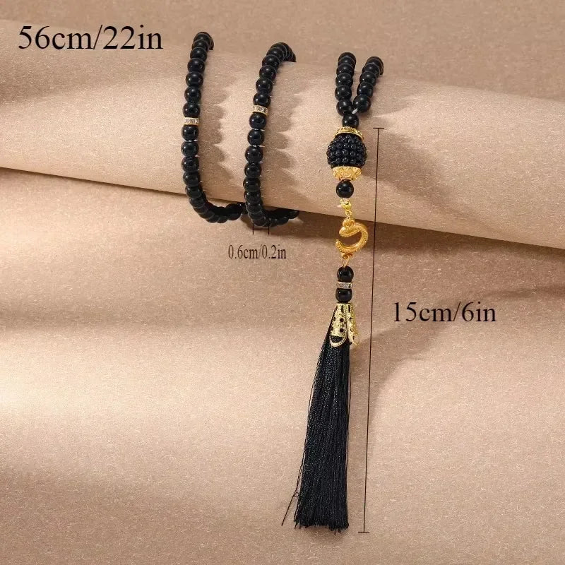 Ethnische Tesbih aus Steinperlen