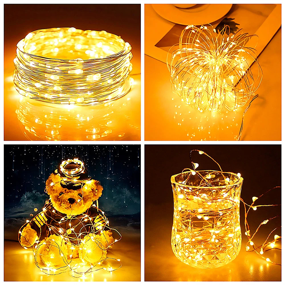 Flexible USB/Batteriebetriebene LED-Lichterkette (Kupfer-/Silberdraht)
