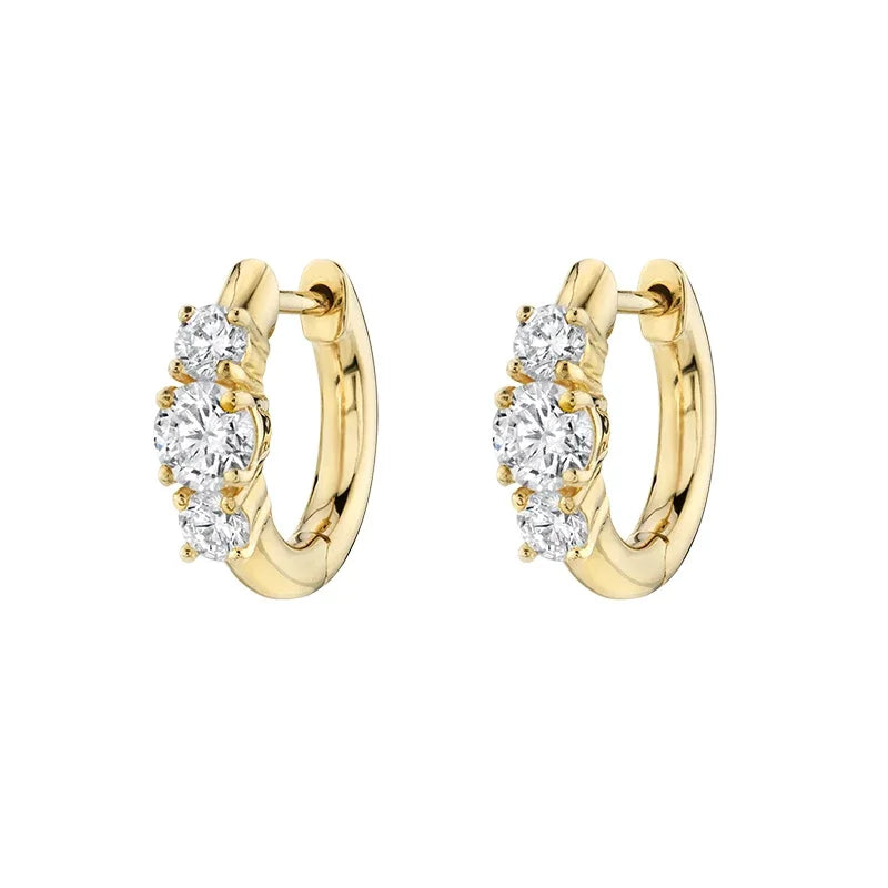 925 Sterling Silber Creolen mit Zirkonia – Bunte Huggie Ohrringe für Damen