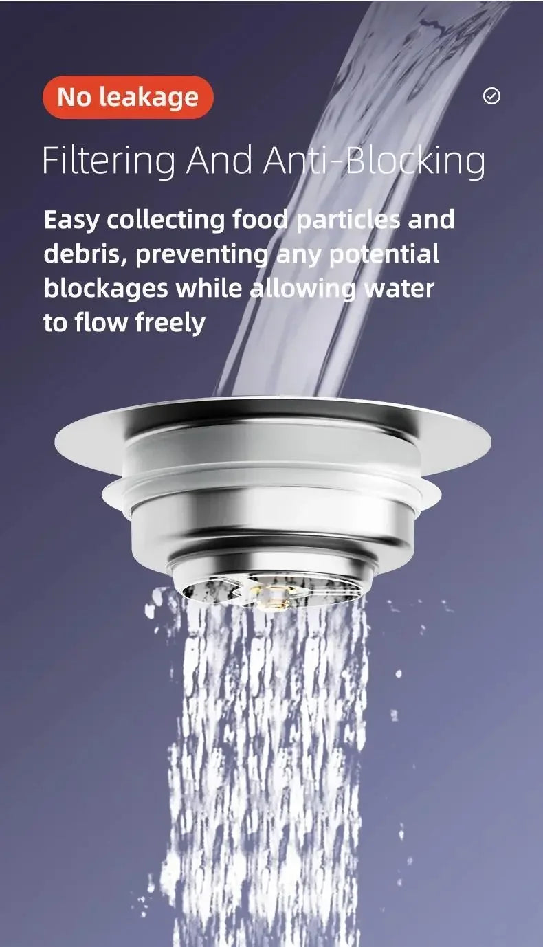 3-in-1 Edelstahl-Küchenspülensieb mit Pop-Up-Funktion