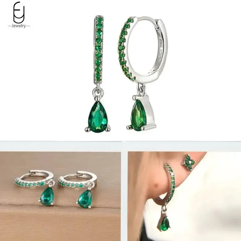 Trendige Herz-Creolen aus 925 Sterling Silber mit Zirkon