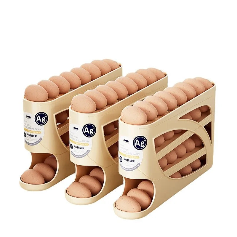 4-stufiger Eier-Dispenser für den Kühlschrank mit Auto-Roll-Funktion