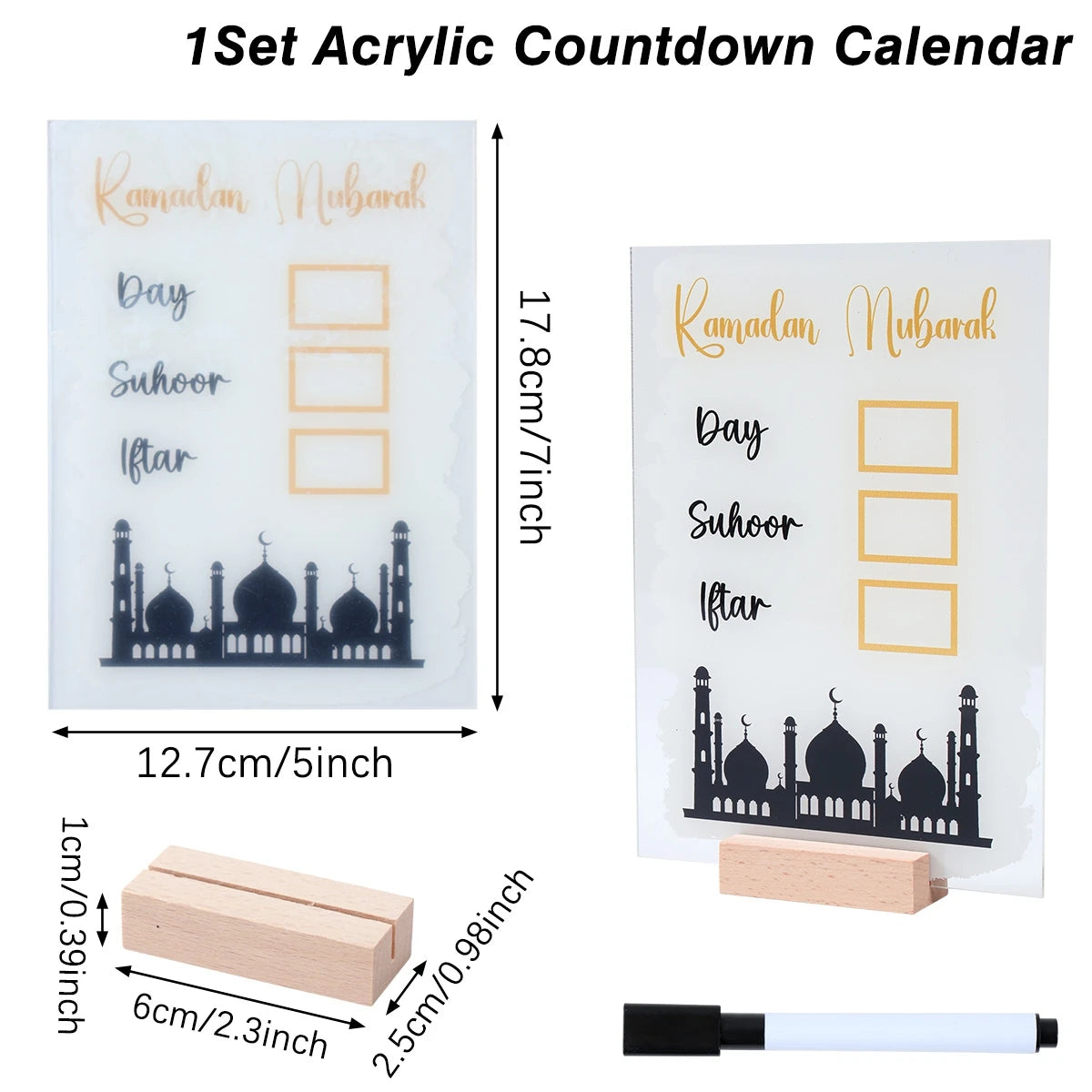Ramadan Countdown Kalender Ornament aus Acryl