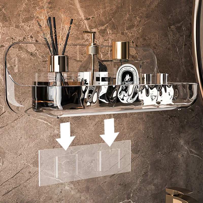 Transparente Kosmetik-Ablage zur Wandmontage ohne Bohren