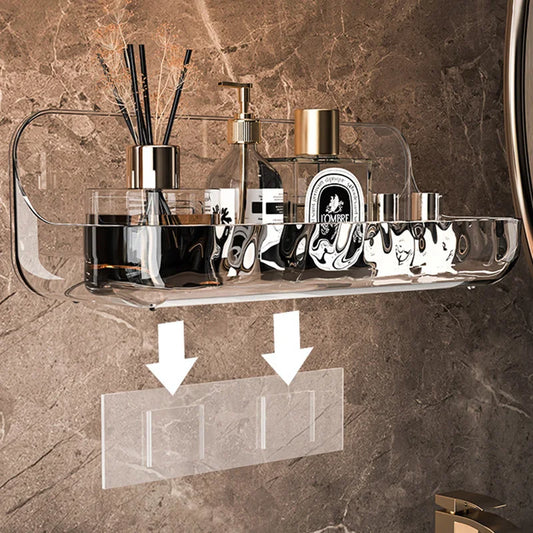 Transparente Kosmetik-Ablage zur Wandmontage ohne Bohren