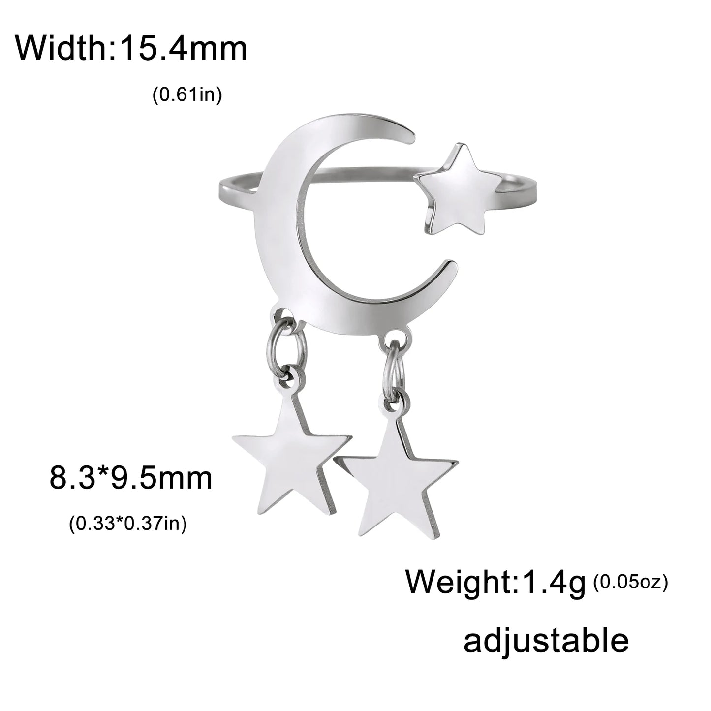 Vielseitiger Lemegeton Offener Ring aus Edelstahl (18K vergoldet)