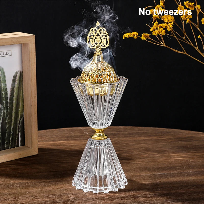 Arabischer Rotierender Räucherstäbchenhalter aus Glas