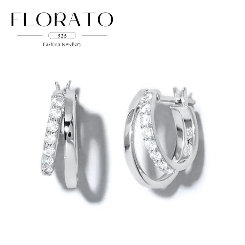 Luxuriöse Creolen mit unregelmäßigem Zirkon und Perlen-Akzenten