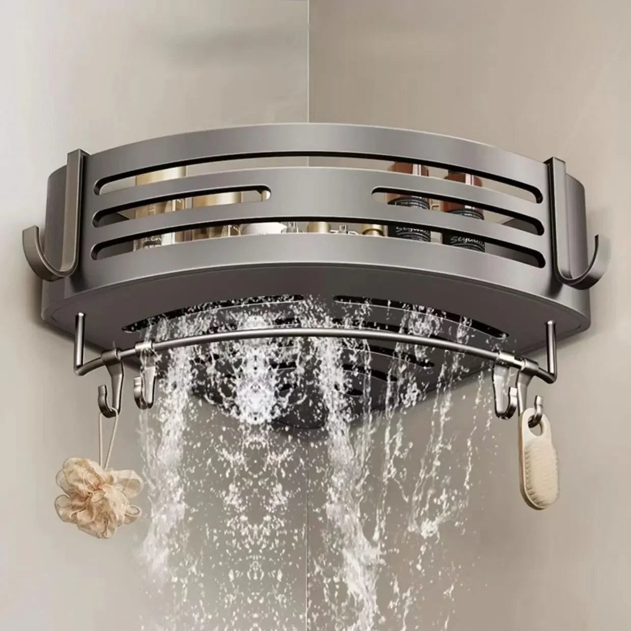 Hochwertiges Eckregal aus poliertem Aluminium (Bohrfrei)