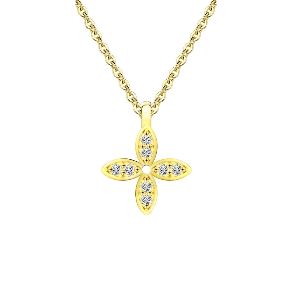 Luxus Kleeblatt Kette 925 Silber